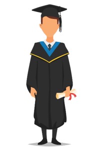 訂造澳門大學碩士微電子研究院（IME）畢業袍  黑色方帽黑色流蘇 天藍色v領披肩 畢業袍網上下單  DA146